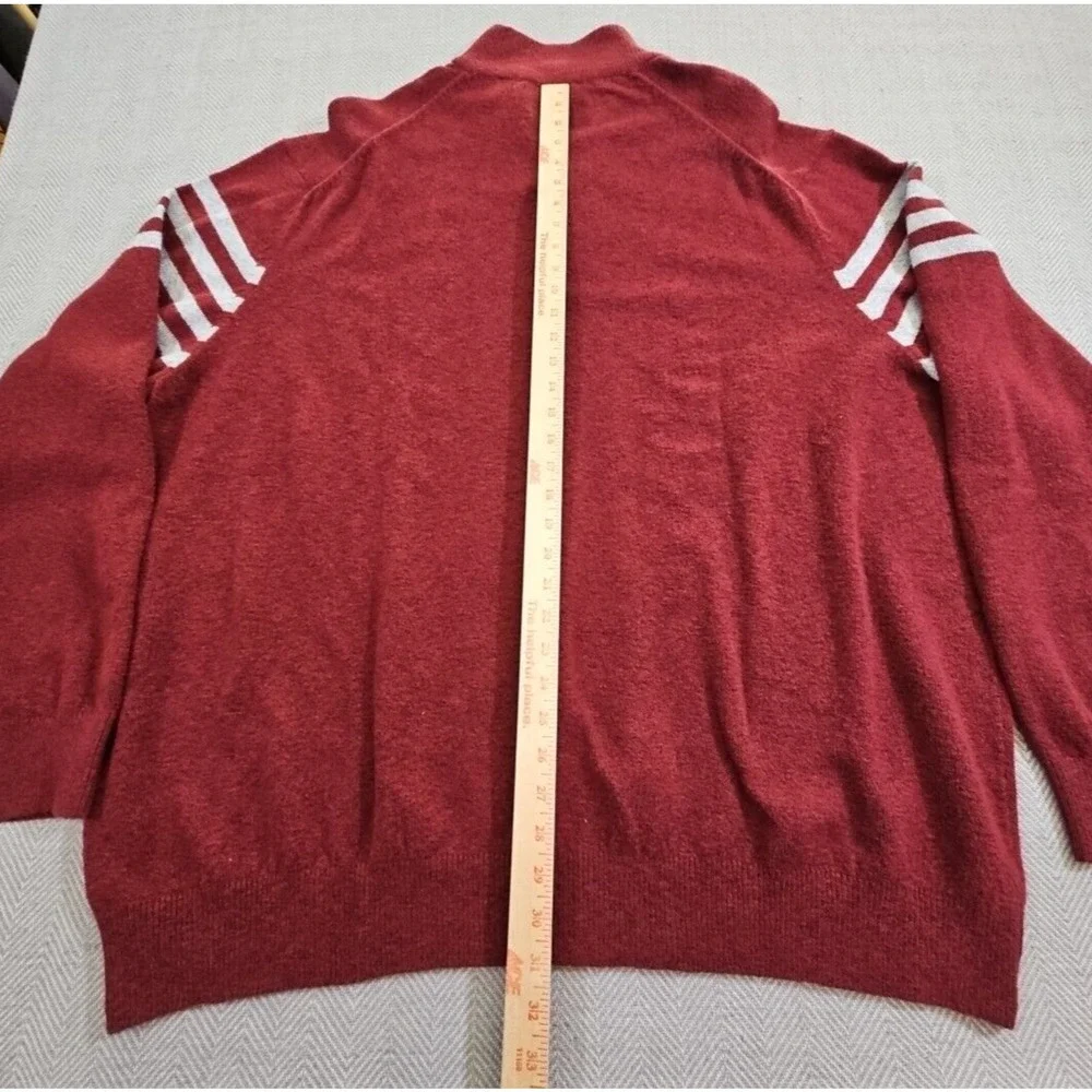Izod Sweater Men's 4X Big & Tall Red & Grey 1/4 Zip Long Sleeve NWT Quiet Luxury